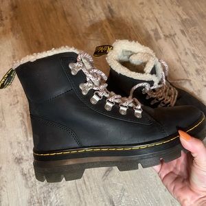 Dr. Martens Combs Faux Shearling Lined Casual Boots
